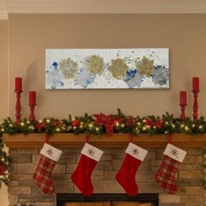 HANDCRAFTED Abstract Holiday Painting HANDPAINTED Artwork HANDMADE Wall Decor